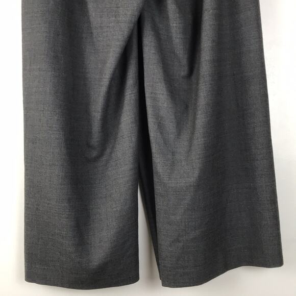 Eileen Fisher Wool Wide Leg Wrap Pant Mid Rise Crop Charcoal Gray PP FLAW - Picture 7 of 15